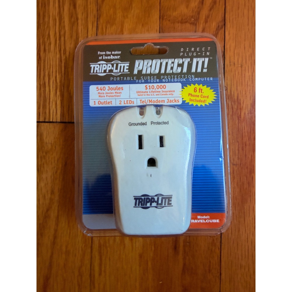 Tripp Lite Protect It Portable Surge Protector TravelCube 1 Outlet 540 Joules